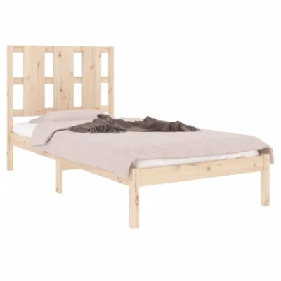 Abbildung von vidaXL Massivholzbett Bettgestell Bettrahmen Lattenrost Einzelbett Holzbett Bett Schlafzimmerbett Schlafzimmermöbel Kiefer 90x200cm