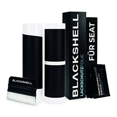 Abbildung von Blackshell® Lackschutz Set passend für Seat Ateca Bj. ab 2020 (Facelift) Matt Schwarz passgenauer Ladekantenschutz, Einstiegsleisten inkl. Folierset