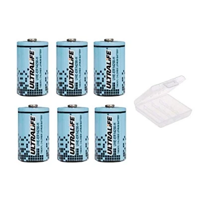 Abbildung von 6X Ultralife Lithium 3,6V Batterie LS 14250 1/2 AA UHE ER14250 Li SOCl2 + Box AKKUman Set (6er Box)