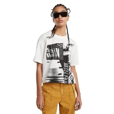 Abbildung von G STAR Loose Tshirt print, Damen, Größe: Small, Lt chalk
