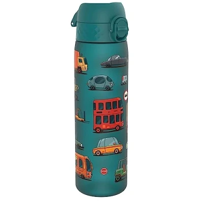 Abbildung von ion8 Trinkflasche, 500 ml, Auslaufsicher, Einhandöffnung, Sichere Verriegelung, Spülmaschinenfest, BPA frei, Tragegriff, Klappdeckel, Leicht zu Reinigen, Klimaneutral, Automobil Design