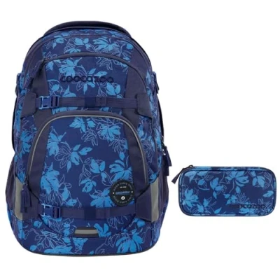 Abbildung von coocazoo Schulranzen Schulrucksack Set MATE Tropical Night 2 teilig (Rucksack, Mäppchen), ergonomisch, reflektiert, Körpergröße: 135 180 cm