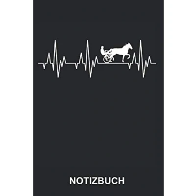 Abbildung von Notizbuch: Trabrennen Trabrennsport Trabrennfahrer Pferderennen Pferdersport Pferderennsport Pferde Sport Lustig Witzig Herzschlag EKG Notizbuch, ... ca. A5 mit Linien 120 Seiten liniert