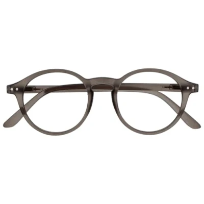 Abbildung von OPULIZE REY Lesebrille Runder Retro Rahmen Mattgrau Herren Damen Federscharniere R56 7 +1.50