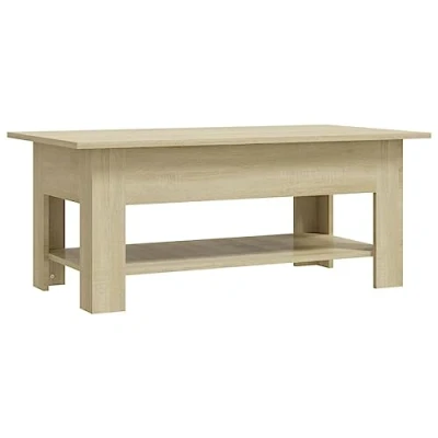 Abbildung von vidaXL Couchtisch Modern Beistelltisch Wohnzimmertisch Kaffeetisch Sofatisch Teetisch Tisch Wohnzimmermöbel Sonoma Eiche 102x55x42cm Holzwerkstoff