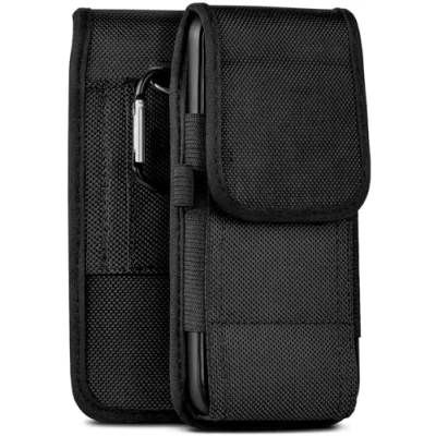 Abbildung von moex Agility Case für Emporia SMART.5 Mini Hülle mit Gürtel Schlaufe, Gürteltasche Karabiner + Stifthalter, Outdoor Handytasche aus Nylon, 360 Grad Vollschutz Schwarz
