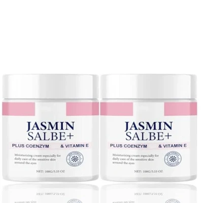 Abbildung von Jasminsalbe Plus,100ml Jasmin Salbe Augen,Jasminsalbe Augenringe Schlupflider,Augencreme mit Collagen,Jasminsalbe gegen Schlupflider, Augencreme Augenringe, Entfernen (2)