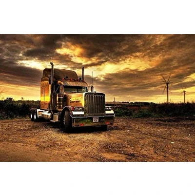 Abbildung von Haeran River Vollbohrer Cool Truck Diy 5D Diamond Painting By Number Unique Kits Home Wall Decor