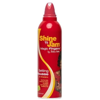 Abbildung von Ampro Shine &#039;N Jam Magic Fingers Mousse für Zöpfer, extra fester Halt, 354 ml