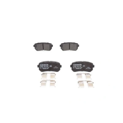 Abbildung von BOSCH 0 986 494 627 Bremsbelagsatz Low Metallic mit akustischer Verschleißwarnung Anti Quietsch Blech, Montageanleitung HYUNDAI: ix35, ix20