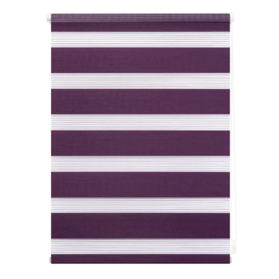 Abbildung von Lichtblick Doppelrollo Klemmfix ohne Bohren, Streifen, Blickdicht, Klemmträger Montage, Sichtschutz, Wandmongtage, Deckenmontage, für Fenster und Türen Brombeer,100 cm x 150 (B L)