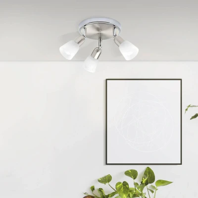 Abbildung von BRILLIANT Lampe Sofia Spotrohr 4flg eisen/chrom/weiß 4x D45, E14, 40W, geeignet für Tropfenlampen (nicht enthalten) Arme drehbar/Köpfe schwenkbar