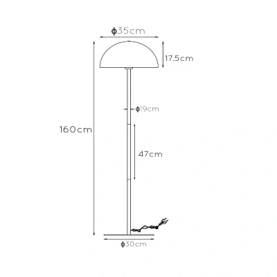 Abbildung von LUCIDE SIEMON Stehlampe Ø 35 cm 1xE27 Blau