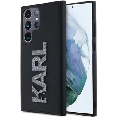 Abbildung von CG Mobile Karl Lagerfeld KLHCS24L3DMBKCK Hülle für S24 Ultra S928 Schwarz hardcase 3D Rubber Glitter Logo