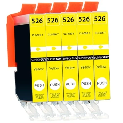 Abbildung von Supply Guy 5 Druckerpatronen mit Chip kompatibel Canon CLI 526 Gelb für IP4850 IP4950 IX6550 MG5150 MG5250 MG5340 MG5350 MG6150 MG6250 MG8150 MG8240 MG8250 MX715 MX885 MX895