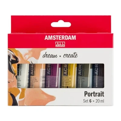 Abbildung von Amsterdam Standard Serie Acrylfarbe Portrait Set 6 x