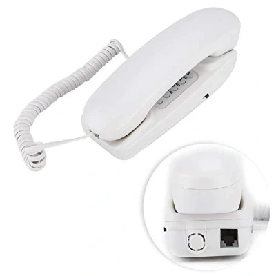 Abbildung von Bewinner Schnurgebundes Telefon,Festnetztelefon ohne Anrufer ID Anzeige,Desktop Wandtelefon für Zuhause,Kompatibel mit Blitzfunktion/Stummschaltung/Wahlwiederholung(Weiß)