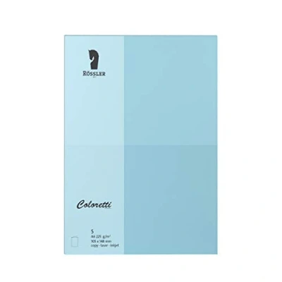 Abbildung von Rössler 220770517 Coloretti Doppelkarten A6hd=105/210x148, hoch, Himmelblau, 5 Stück