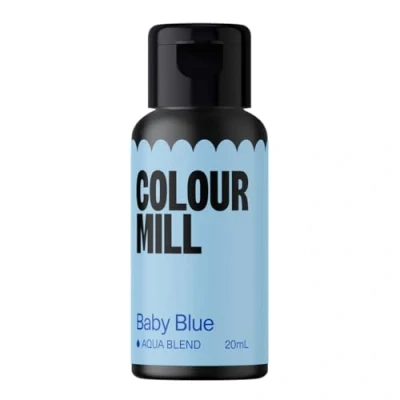 Abbildung von Colour Mill Aqua Blend Baby Blue Lebensmittelfarbe auf Wasserbasis Lebensmittel Farbe Sehr Intensiv, Hoch Konzentriert, Vegan 20 ml