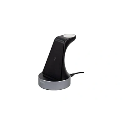 Abbildung von Verbatim 2 in 1 Qi MFi Wireless Charger WCS 01, für iPhone, Apple Watch &amp; fähige Geräte, Handy Ständer mit induktiver Ladestation, kabelloses Ladegerät Apple, Samsung und mehr