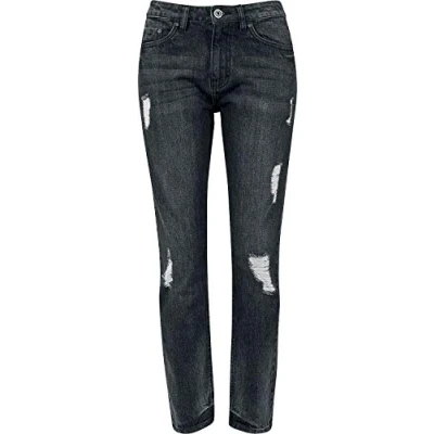 Abbildung von Urban Classics Jeans Relaxed Fit, Damen, Größe: 28, Black washed