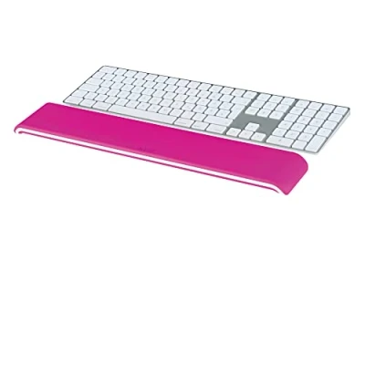 Abbildung von Leitz Ergo WOW verstellbare Tastatur Handgelenkauflage, Zwei Höheneinstellungen, Schaumstoffgepolsterte Handgelenkstütze für Links und Rechtshänder, Verbessert Haltung &amp; Durchblutung, Pink, 65230023