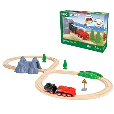 Abbildung von BRIO® Modelleisenbahn Startpaket Brio World Eisenbahn Starter Set Dampflok 24 Teile 36017