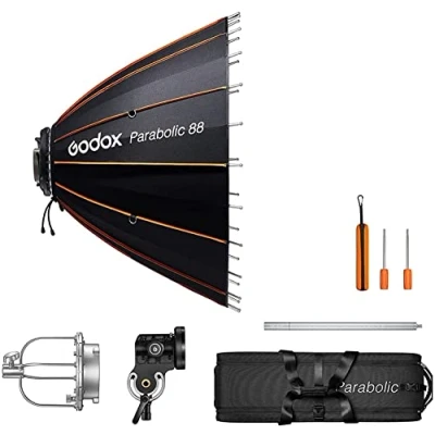 Abbildung von Godox Parabolic P68 Kit Softbox Light Focusing System Soft Umbrella und Gitter Diffusor für Bowens Mount LED Blitz