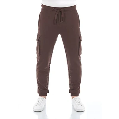 Abbildung von riverso Herren Sweathose RIVLars Trainingshose Cargo Jogger Jogginghose Sporthose Freizeithose Slim Einfarbig Baumwolle Rot L, Größe:L, Farbe:Rusty Ochre Red