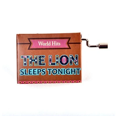 Abbildung von Spieluhr World Hits/Welthits mit dem bekannten Song&quot;The Lion Sleeps Tonight&quot; (Kurbelwerk, Mini Drehorgel)