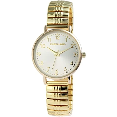Abbildung von Excellanc Damen Uhr Edelstahl Zugband analog Quarz 1700061 (goldfarbig)