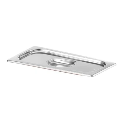 Abbildung von HENDI Gastronorm Deckel, für Gastronormbehälter, Temperaturbeständig von 40 bis 300C, Silikonrand, Heissluftöfen Chafing Dishes Bain Marie, Stapelbar, GN 1/3, 325x176mm, Edelstahl 18/10