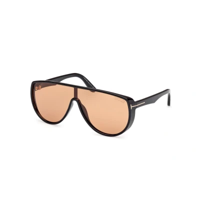 Abbildung von Tom Ford Achilles Sonnenbrille, Damen, Größe: One Size, Glossy black brown