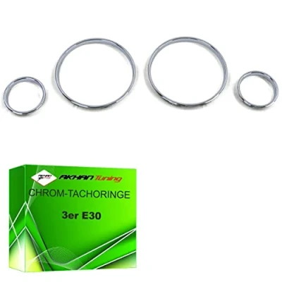 Abbildung von Akhan TR10E30 Chrom Tachoringe geeignet für BMW E30 Bj. 12/1982 06/1994,