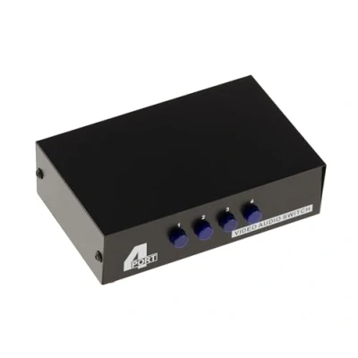 Abbildung von KALEA INFORMATIQUE RCA Video Audio Splitterbox, Switch Typ, um 1 Eingang auf 4 Ausgänge oder Eingänge Ausgang umzuleiten.