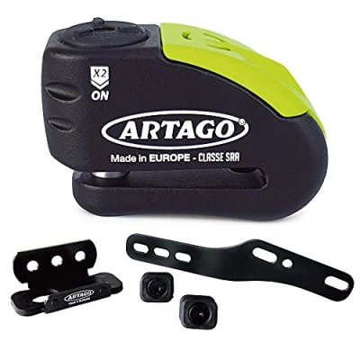 Abbildung von Artago 30X3 Pack Bremsscheibenschloss mit Alarm 120db Hohe Sicherheit + Halterung für Kawasaki Z900, SRA und Sold Secure Gold homologiert