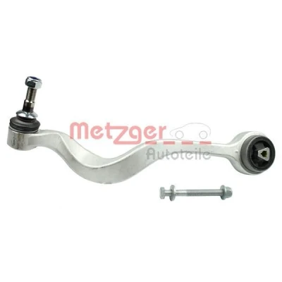 Abbildung von METZGER 58019401 Querlenker KIT + mit Gummilager, Trag /Führungsgelenk Vorderachse links, vorne Aluminium BMW: 5 Limousine, Touring
