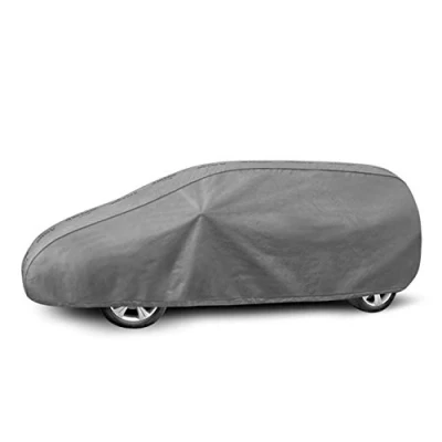 Abbildung von Autoabdeckung Wasserfest &amp; Extrastark Vollgarage Autoplane Abdeckplane gegen Regen Schnee Wind UV Strahlung Laub und Anderen Schmutz Autogarage Grau, XL Mini Van L: 450 485 cm/H: 146 156 cm