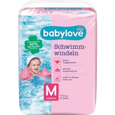 Abbildung von babylove Schwimm Windeln Größe M, 7 13 kg, 1 x 12 St