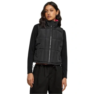 Abbildung von Urban Classics Reversible Cropped Puffer Weste, Damen, Größe: XL, Black fuchsia