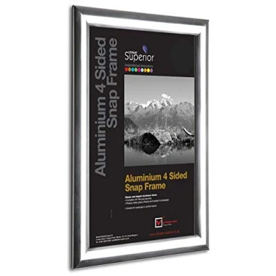 Abbildung von Seco Schnapprahmen, A3, Aluminium, 4 seitig, 25 mm Poliertes Silber