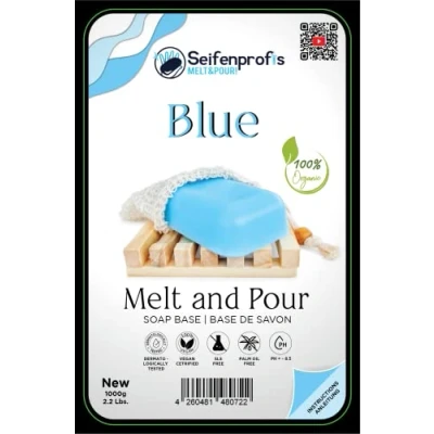 Abbildung von Seifenprofis 1kg Blau Glycerinseife Rohseife Seifenbasis (SLS+SCS frei) 100% Vegan zum Seifengießen Seife selber Machen