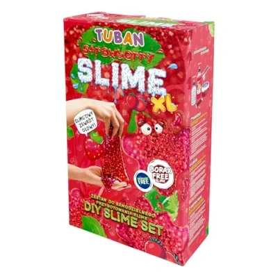 Abbildung von Tuban DIY Slime Set Kleber Aktivator Neon Glitzer Behälter Rührstab Spielzeug für Kinder Erdbeere XL