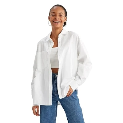 Abbildung von DeFacto Damen N2517AZ Shirt, White, S