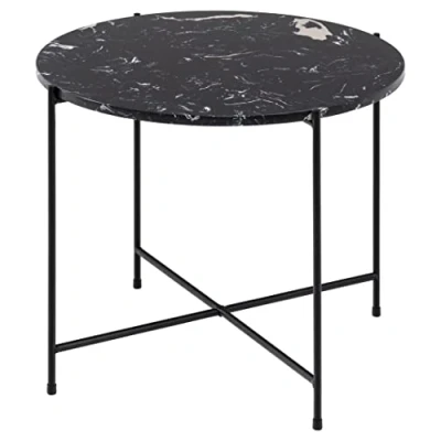 Abbildung von ACTONA GROUP Beistelltisch &quot;Avila&quot;, Ecktisch, rund, Tischplatte aus Marmorstein, T: 52 cm