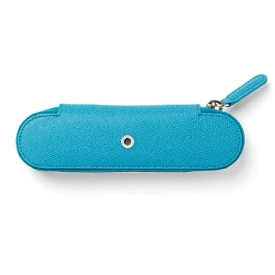 Abbildung von Graf von Faber Castell 118674 Epsom Reißverschluss Etui für 2 Schreibgeräte Gulf Blau