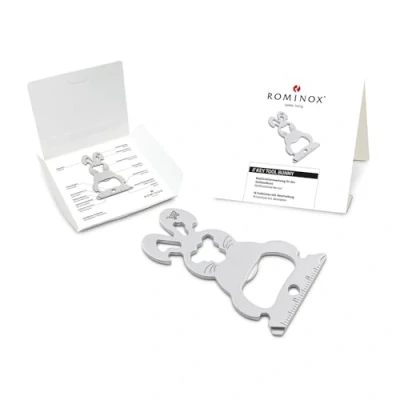 Abbildung von Geschenkartikel: ROMINOX Key Tool // Bunny, 16 Funktionen, Keytool Schlüsselanhänger, Einkaufswagenlöser, Edelstahl Multitool + Funktionsbeschreibung, Multifunktionswerkzeug, Reisen oder Urlaub