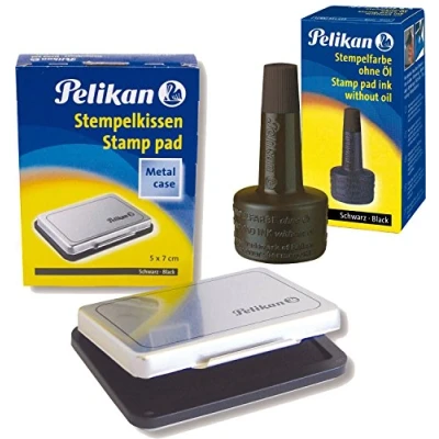 Abbildung von Pelikan Stempelkissen 3, getränkt, 70 x 50 mm, (Frustfreie Verpackung) + 28 ml, schwarz