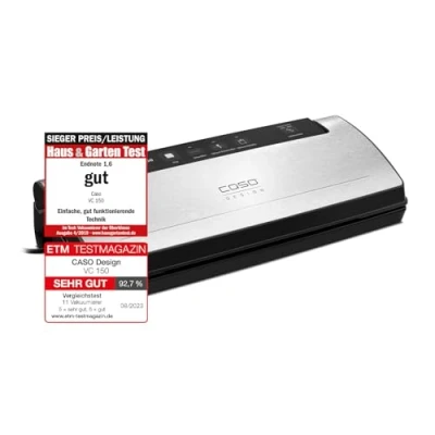 Abbildung von Caso VC 150, Schwarz, Edelstahl, Kunststoff, 30 cm, GS/CE, 120 W, 220 240 V