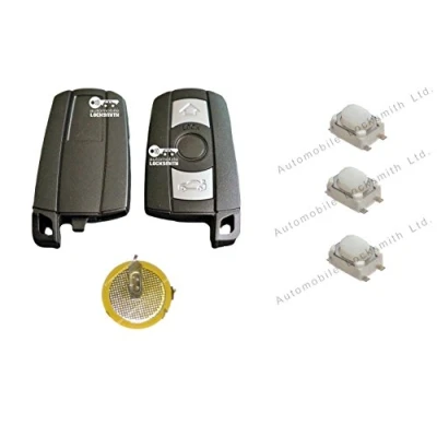 Abbildung von Auto Schlosser Set für BMW 1, 3, 5, 6, 7, E90, E92, E93, 3 Tasten, Schlüsselloser Zugang, Smart Key, Funkgehäuse, Wiederaufladbare Batterie, Schalterersatz